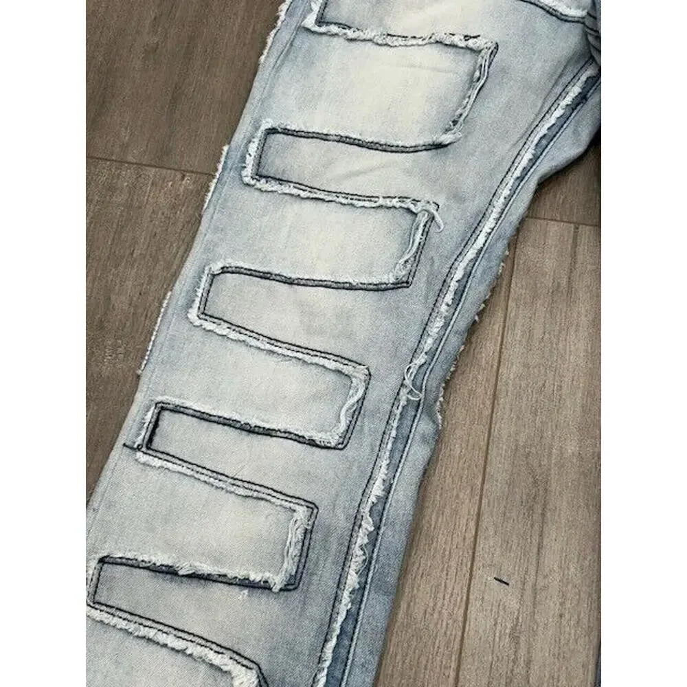 Rockstar Original Mens Stacked Flare Denim‎ Jeans Shake Blue 32 NWT Streetwear